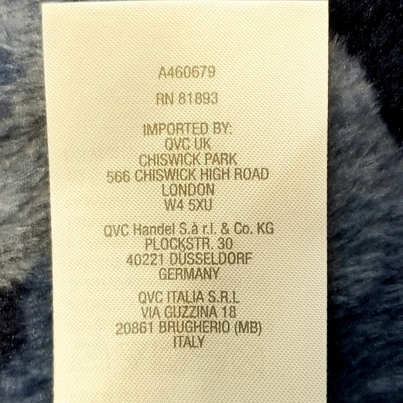 Susan Graver Weekend Cozy Fluffly Blue Camouflage Relaxed Waterfall Cardigan, MP - Picture 7 of 8